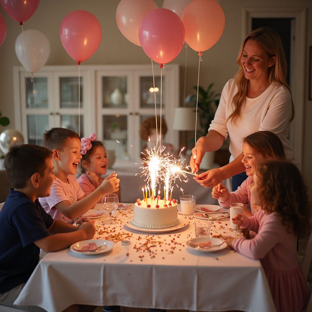 Birthday celebration with themed decorations and cake